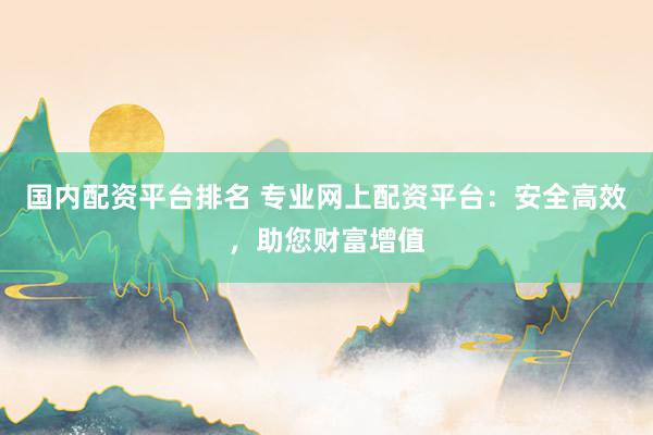 国内配资平台排名 专业网上配资平台：安全高效，助您财富增值