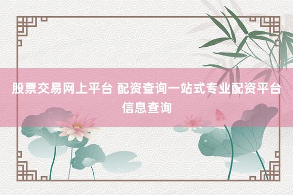 股票交易网上平台 配资查询一站式专业配资平台信息查询