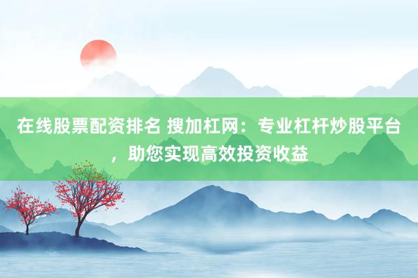 在线股票配资排名 搜加杠网：专业杠杆炒股平台，助您实现高效投资收益