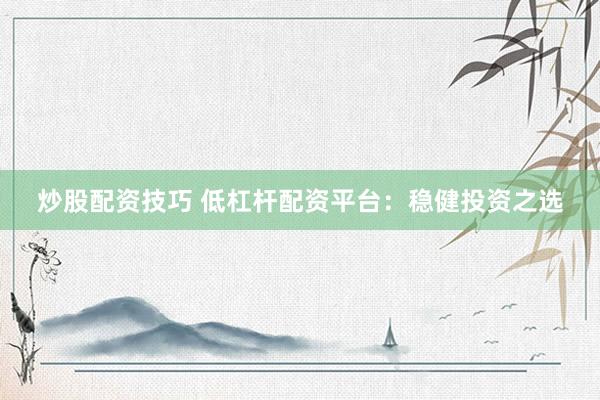 炒股配资技巧 低杠杆配资平台：稳健投资之选
