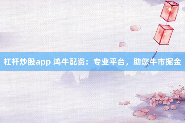 杠杆炒股app 鸿牛配资：专业平台，助您牛市掘金