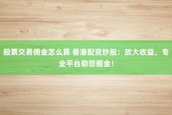 股票交易佣金怎么算 香港配资炒股：放大收益，专业平台助您掘金！