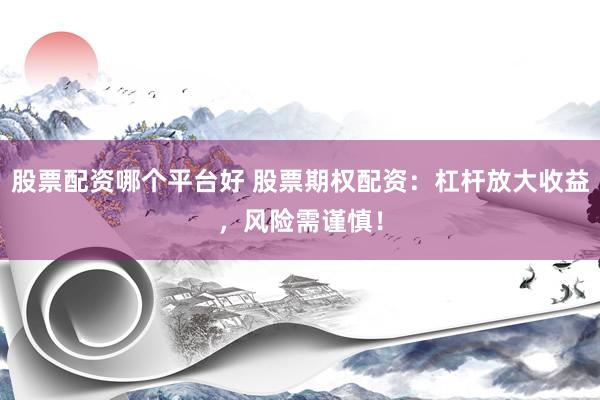 股票配资哪个平台好 股票期权配资：杠杆放大收益，风险需谨慎！