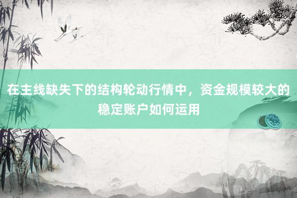 在主线缺失下的结构轮动行情中，资金规模较大的稳定账户如何运用