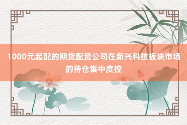 1000元起配的期货配资公司在新兴科技板块市场的持仓集中度控