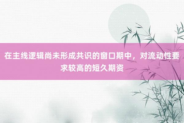 在主线逻辑尚未形成共识的窗口期中，对流动性要求较高的短久期资