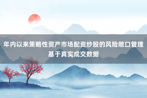 年内以来策略性资产市场配资炒股的风险敞口管理基于真实成交数据